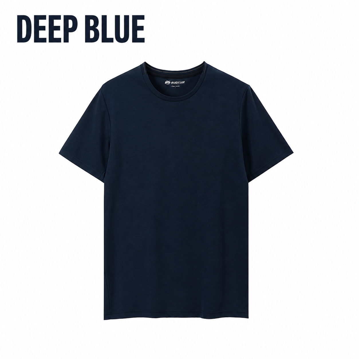 SUOYUE Summer Lightweight Outdoor Couples Solid-Color Breathable Cotton Short-Sleeve T-Shirt Blue